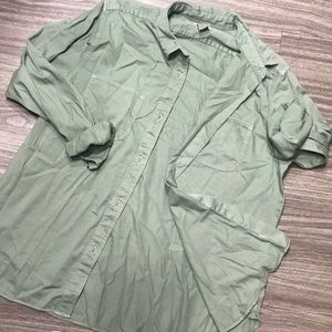 Army green button down